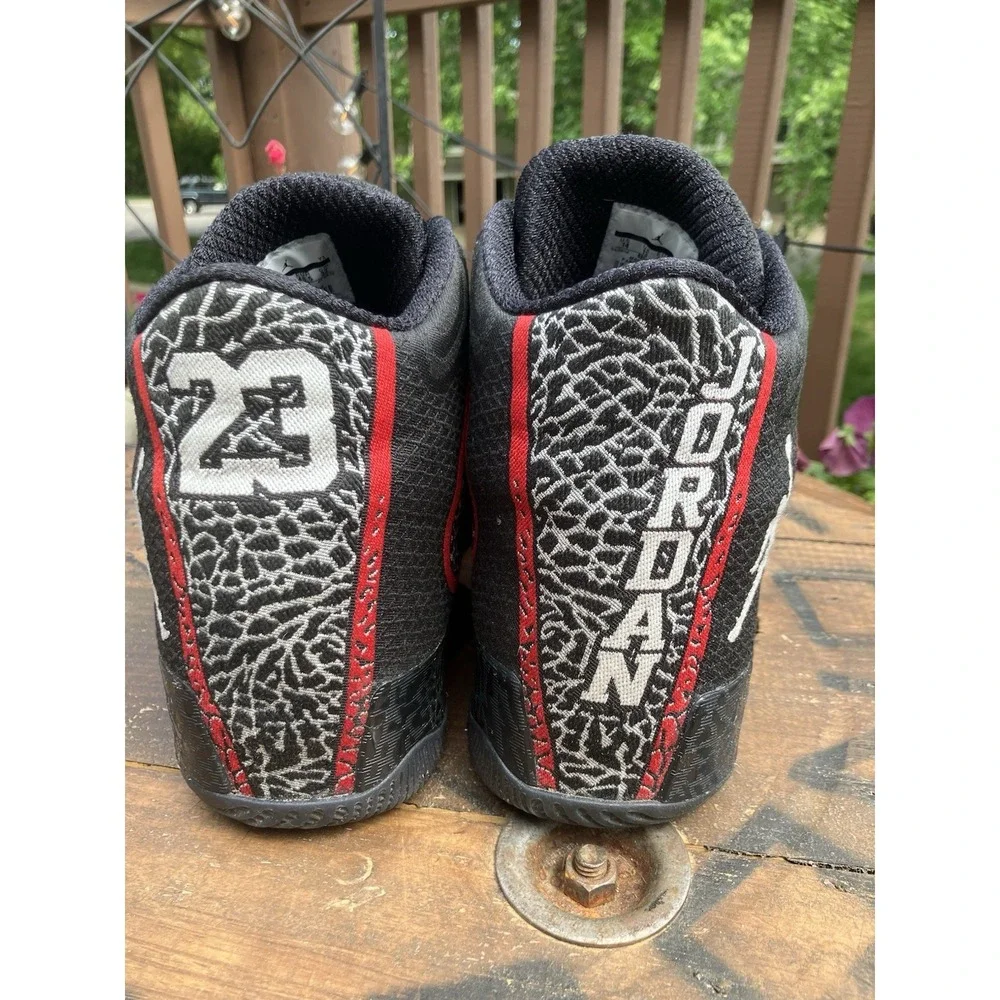 Air Jordan 29 XX9 Black Gym Red Elephant Print Woven Men's Size 14 695515-023